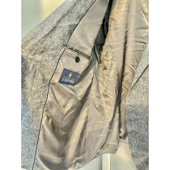 Stafford 100% Camel Hair Classic Fit Notch Lapel Sport Coat - Gray - Size 52R - Picture 6 of 7